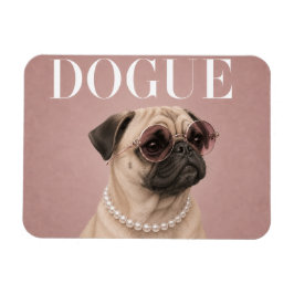 Rosa Pug Hund Covergirl Magnet