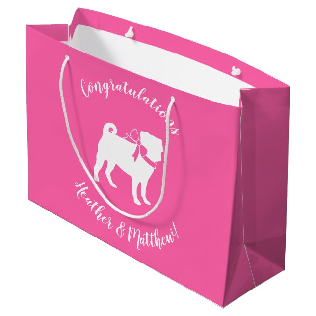 Rosa Pug Hund Temaparty Firande (Baksidan Vinklad)