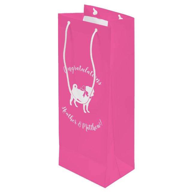 Rosa Pug Hund Temaparty Firande (Baksidan Vinklad)