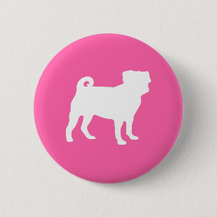 Rosa Pug Hund Temaparty Firande Knapp