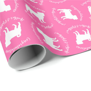 Rosa Pug Hund Temaparty Firande Presentpapper