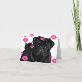 Rosa Pugs och Kisses Kort