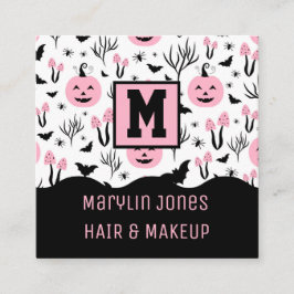 ROSA PUMKIN MÖNSTER FYRKANTIGT VISITKORT