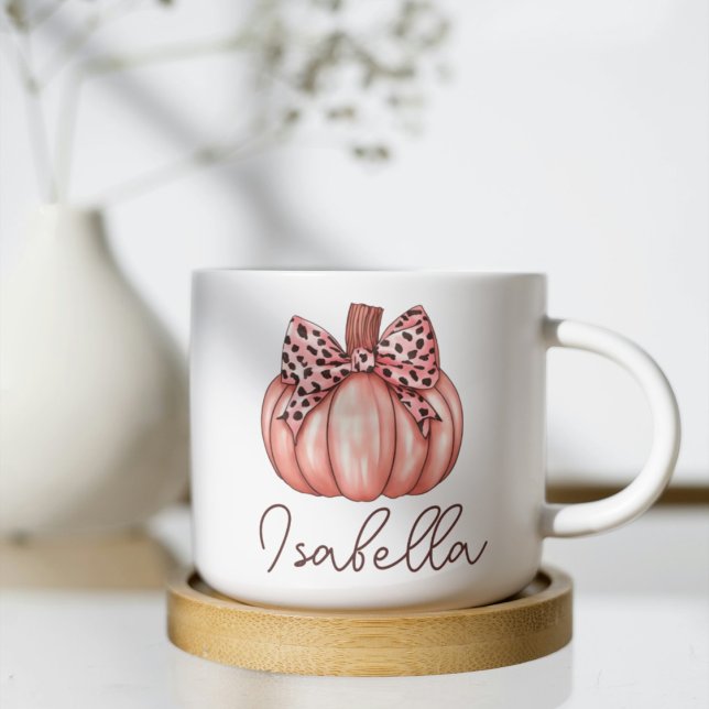 Rosa pumpa anpassat namn höst höst kaffe mugg (Skapare uppladdad)