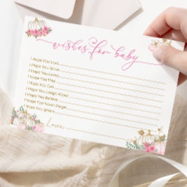 Rosa Pumpa Baby Shower Önskningar för Babykort Vykort