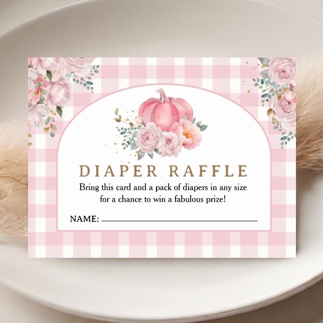 Rosa pumpa-babyshower Höst blöjlotteri Tilläggskort (Skapare uppladdad)