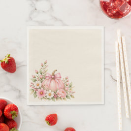 Rosa Pumpa Babyshower med Blommor Pappersservett