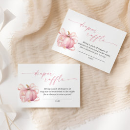 Rosa Pumpa Båge Baby Shower Blöja Lotteri Biljett Tilläggskort
