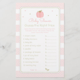 Rosa pumpa gissa priset baby shower-spel flygblad