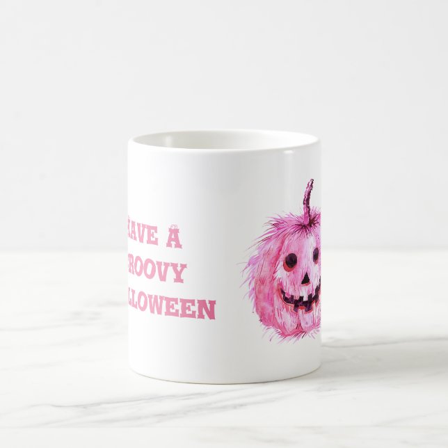 Rosa Pumpa Groovy Halloween Kaffemugg (Center)