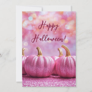 Rosa Pumpa Halloween Välkomstkort Inbjudningar