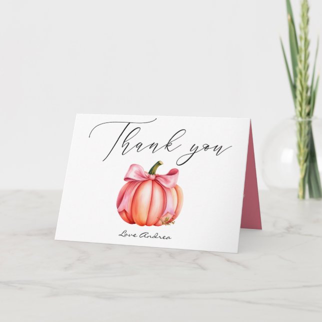 Rosa pumpa | Höst Baby Shower Tack Kort (Framsida)
