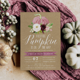Rosa Pumpa Kraft Baby Shower Inbjudningar
