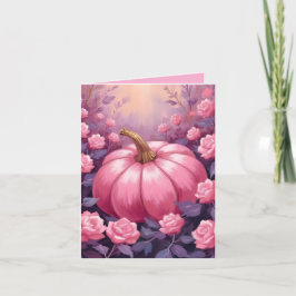 Rosa pumpa ros blom Halloween tacksägelsedagen Helgkort