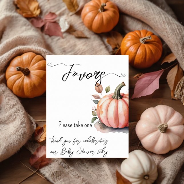 Rosa Pumpa Vattenfärg Babyflicka Shower Favors Poster (Skapare uppladdad)