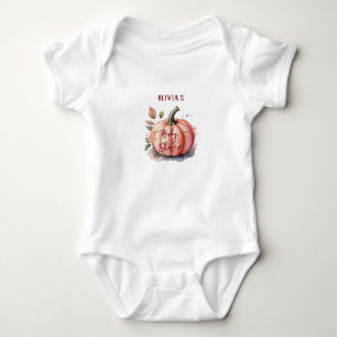 Rosa Pumpa Vattenfärg Boho Bebis Flick Shower T Shirt