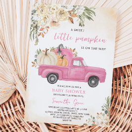 Rosa Pumpbil Baby Shower Inbjudningar