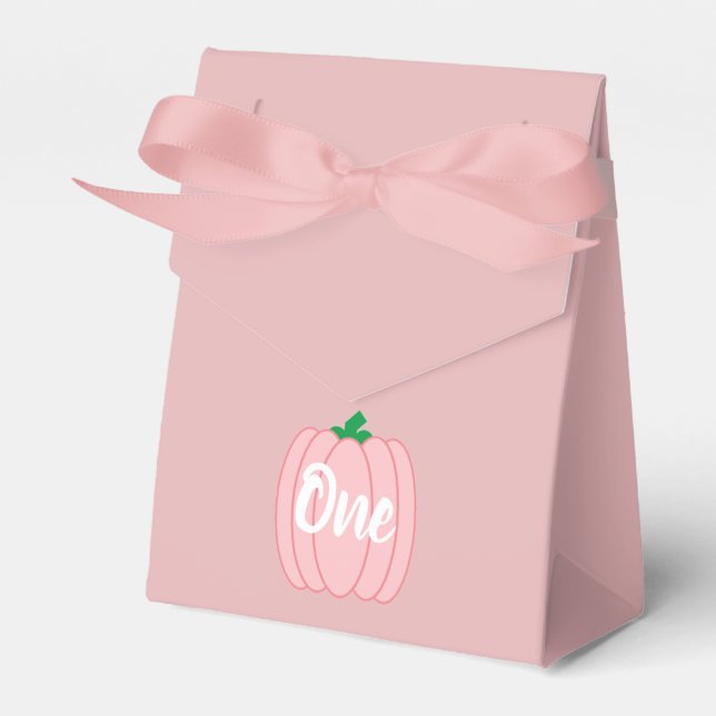 Rosa Pumpkin 1:a födelsedag Presentaskar (Framsidan Sidan)