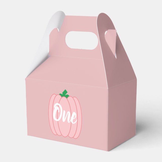 Rosa Pumpkin 1:a födelsedag Presentaskar (Framsidan Sidan)