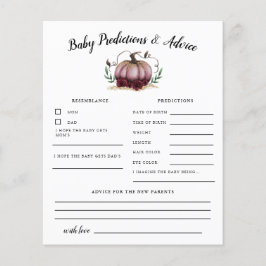Rosa Pumpkin Baby Predications & Advice Card