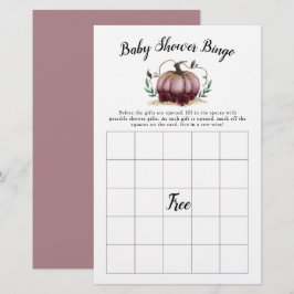 Rosa Pumpkin Baby Shower Bingo Game