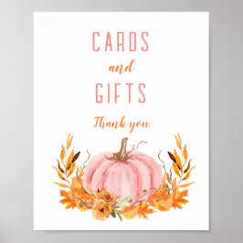 Rosa Pumpkin Baby Shower Cards Gifts Sign Poster