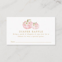 Rosa Pumpkin Baby Shower Diaper Raffle Biljett
