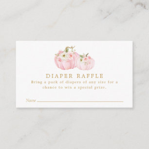 Rosa Pumpkin Baby Shower Diaper Raffle Biljett Tilläggskort