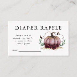 Rosa Pumpkin Baby Shower Diaper Raffle Biljett Tilläggskort
