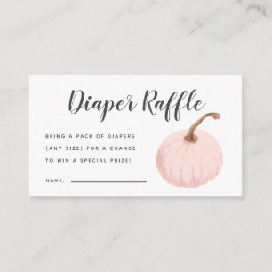 Rosa Pumpkin Baby Shower Diaper Raffle Biljett Tilläggskort