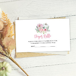 Rosa Pumpkin Baby Shower Diaper Raffle Tilläggskort