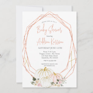 Rosa Pumpkin Baby Shower-inbjudan Inbjudningar