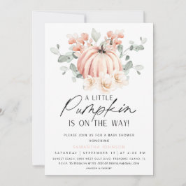 Rosa Pumpkin Baby Shower-inbjudan Inbjudningar