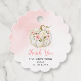 Rosa Pumpkin Baby Shower Tack för att du går runt Gåvor Etiketter