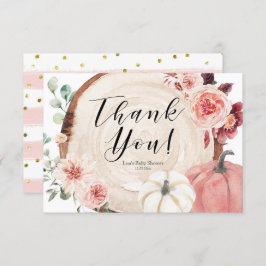  Rosa Pumpkin Baby Shower Tack för ditt kort