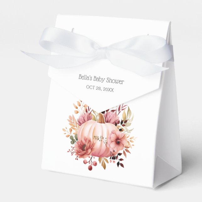Rosa Pumpkin Blommigt Baby Shower Presentaskar (Framsidan Sidan)