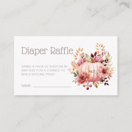 Rosa Pumpkin Blommigt Baby Shower Raffle Tilläggskort