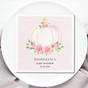 Rosa Pumpkin Blommigt Girl's Baby Shower Pappersservett