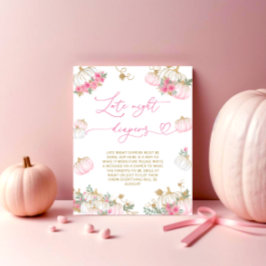 Rosa Pumpkin Blommigt Late Night Diaper Game Poster