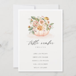  Rosa Pumpkin Blommigt Sittplatskort i Bord Tack Kort