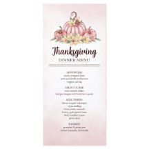Rosa Pumpkin Blommigt Thanksgiving Menu