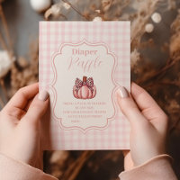 Rosa Pumpkin Bow Baby Shower Raffle Diapper