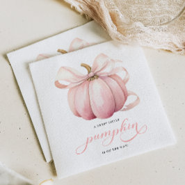 Rosa Pumpkin Coquette Bow Baby Shower Pappersservett