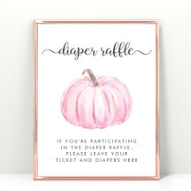 Rosa Pumpkin Diaper Raffle Baby Shower Game