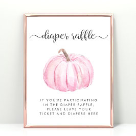 Rosa Pumpkin Diaper Raffle Baby Shower Game Poster