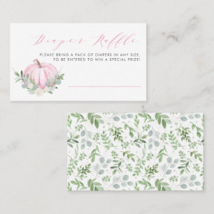 Rosa Pumpkin Fall Baby Shower Diaper Raffle Card Placeringskort