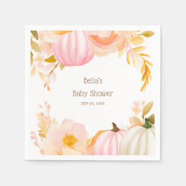 Rosa Pumpkin Fall Baby Shower Pappersservett