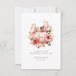 Rosa Pumpkin Fall Baby Shower Tack Kort
