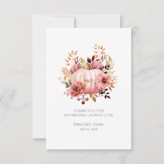 Rosa Pumpkin Fall Baby Shower Tack Kort