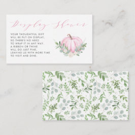 Rosa Pumpkin Fall Baby Shower Visning Shower Tilläggskort
